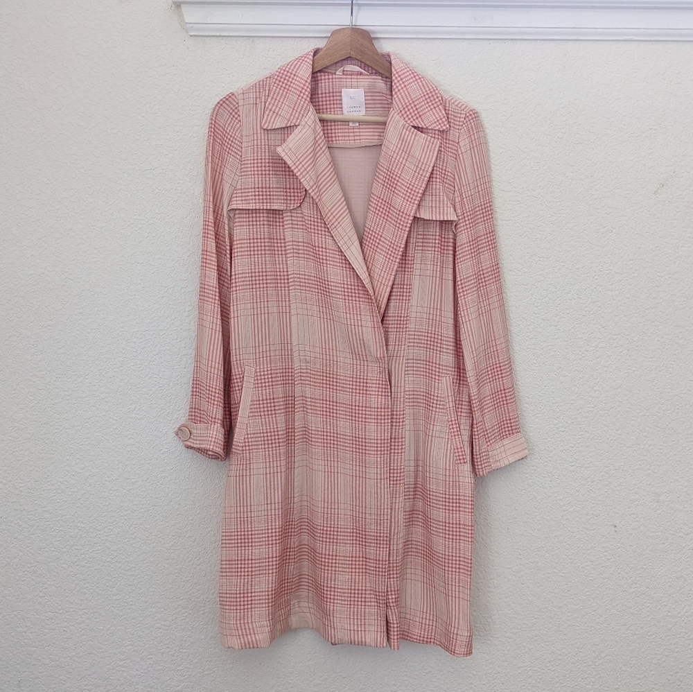 LC Lauren Conrad Plaid Trench Coat